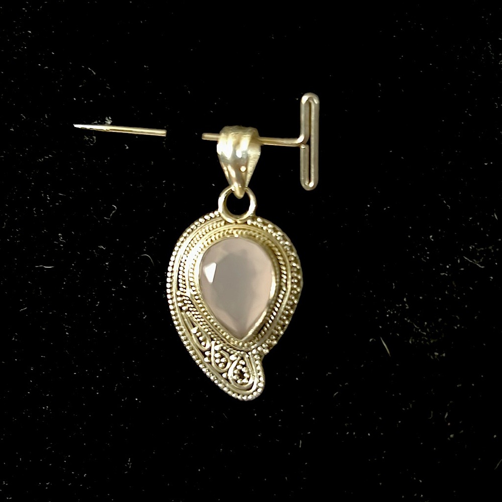 Rose Quartz and Silver Pendant